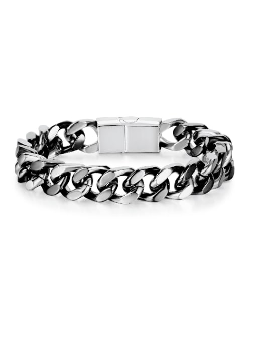 1192 steel bracelet [black] Titanium Steel Geometric Minimalist Link Bracelet